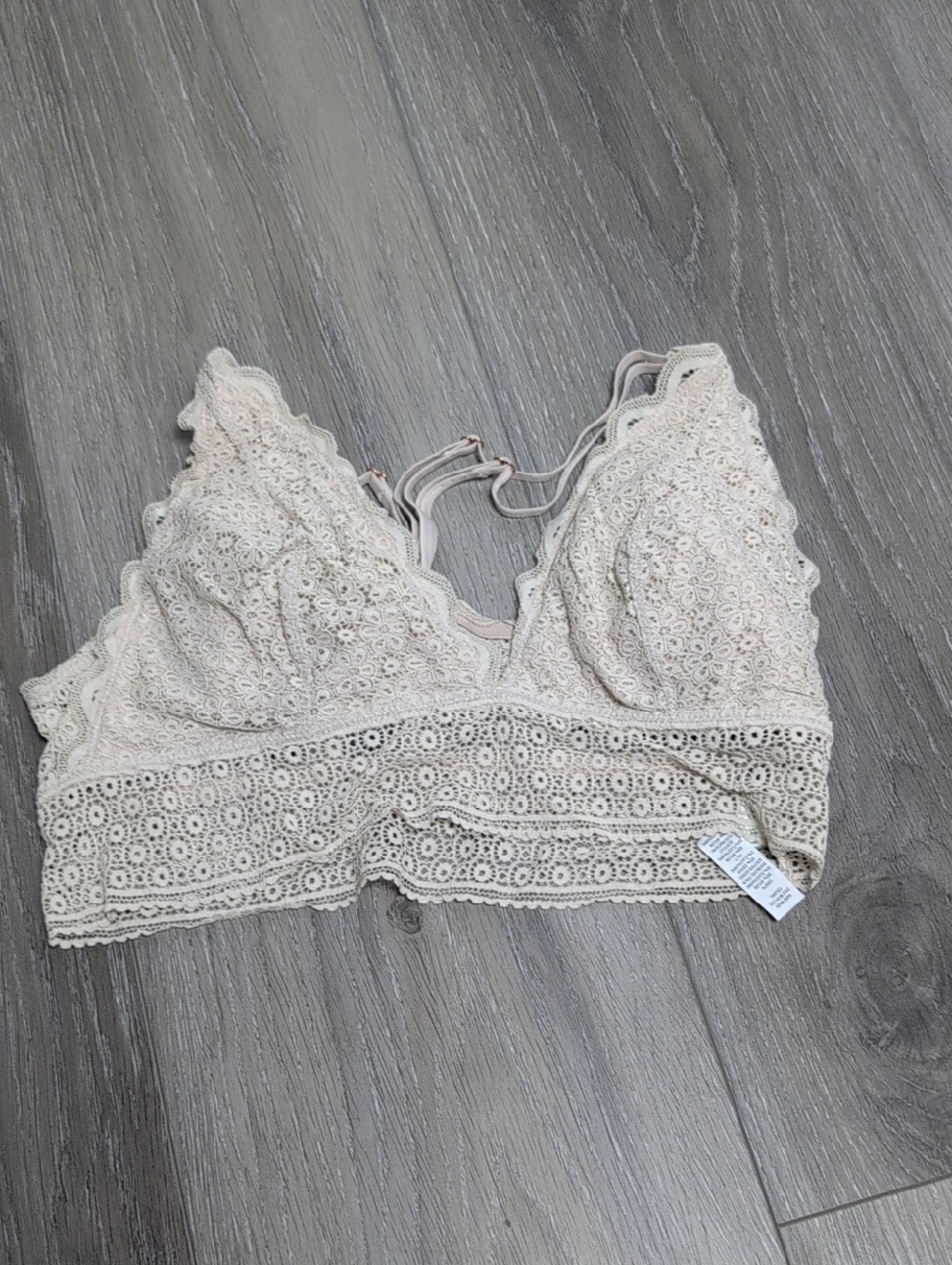 aerie Lace Bralette in Light Tan
